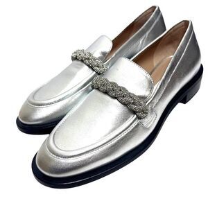 NEW! Stuart Weitzman Palmer Silver Loafer NWOB Women's Sz. 7